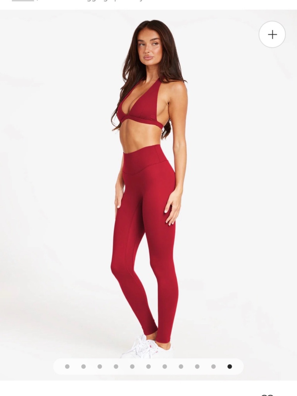 High-Waist Burgundy Performance Leggings and hater top